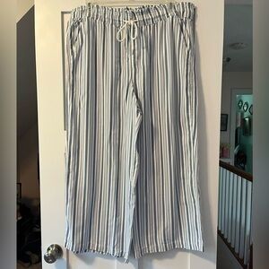NWT Loft Striped Elastic Waist Pant